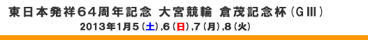 東日本発祥64周年記念倉茂記念杯 GIII 1/5（土）.6（日）.7（月）.8（火）-大宮競輪-