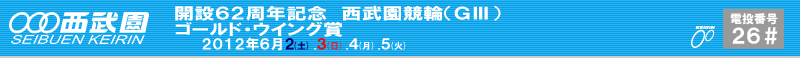 開設62周年記念西武園競輪(GⅢ)　6/2(土).3(日).4(月).5(火)